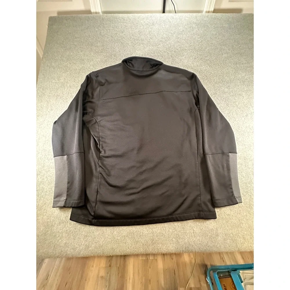 The North Face Mens Quarter Zip Fleece Pullover Gray Blue Chest Pocket XXL